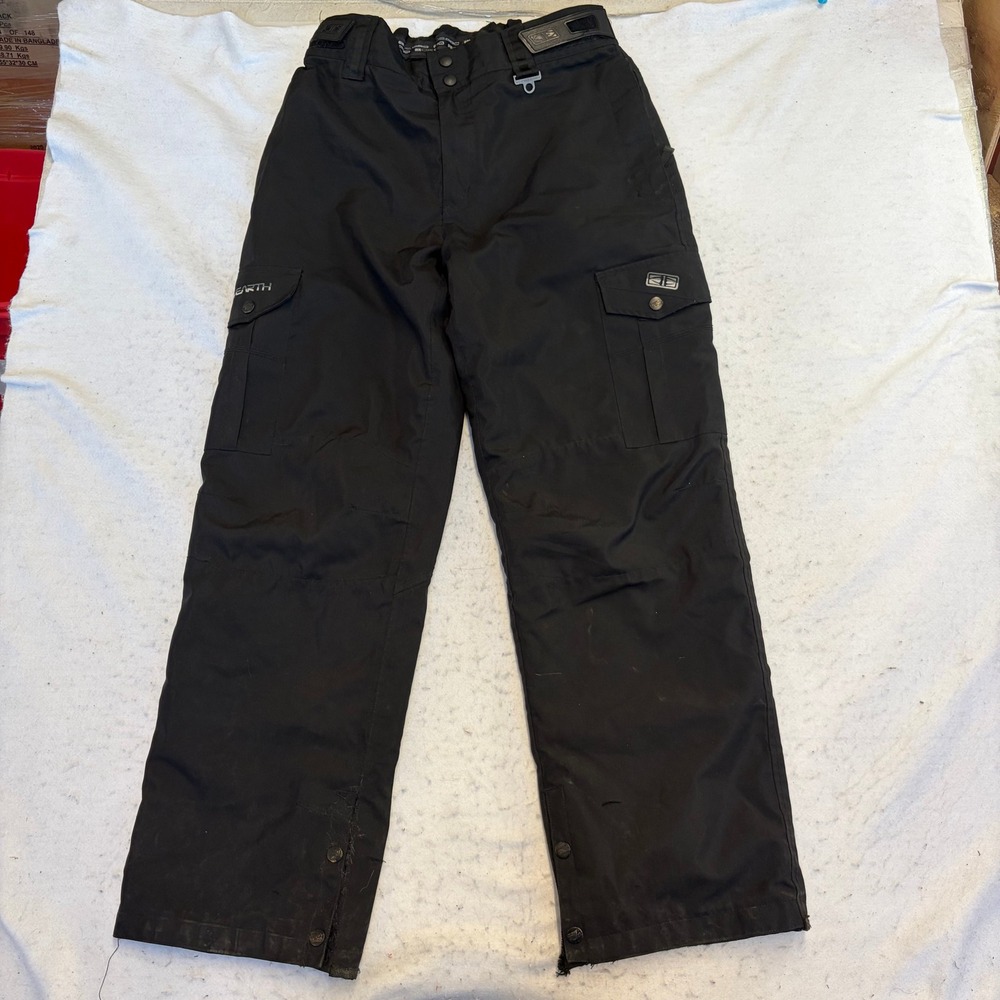 Ocean Earth OE Pro Snow Pants Mens Large Black Cargo Insulated Winter Ski